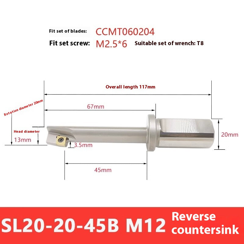 1146-Reverse Countersink Cutter Machining Center Reverse Countersink Face Milling Toolholder Reverse Pull Countersink Cutter Inverted Pull Reverse Scrape Countersink Toolholder Shandong Denso Pricision Tools Co.,Ltd.